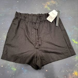 NWT House of Harlow 1960 Black Linen Shorts S!